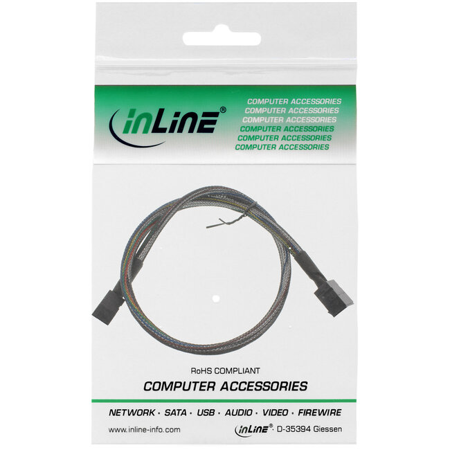 InLine® Mini-SAS HD-kabel, intern, SFF-8643 naar SFF-8643, 0,5m