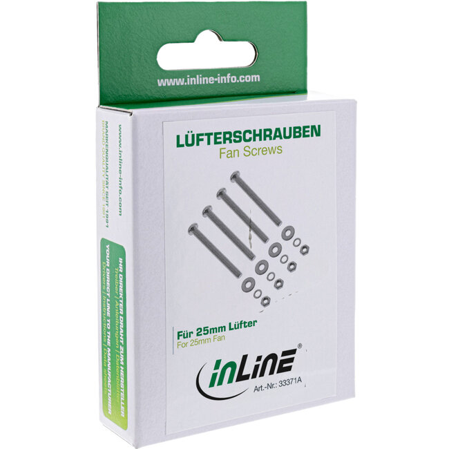 InLine® Ventilator schroevenset, voor 25mm ventilator