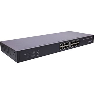 InLine InLine® Gigabit netwerkswitch 16-poorts, 1Gb/s, 19" 1U, metaal, ventilatorloos