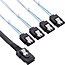 InLine® SAS verbindingskabel, Mini SAS SFF8087 naar 4x SATA,crossover,OCF, 0,75m