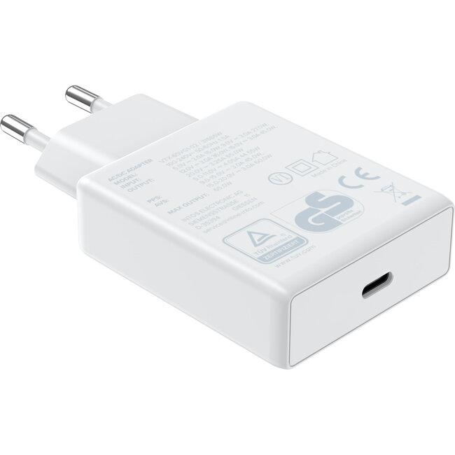InLine® USB-voeding, oplader, enkele USB-C, PD, AVS, 65W, wit