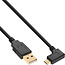InLine® Micro-USB 2.0 kabel, USB-A male/Micro-B male haaks,gouden contacten,1.5m