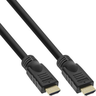 InLine InLine® HiD HDMI kabel, HDMI HS met Eth, Premium, 4K2K, male / male, goud, 12,5m