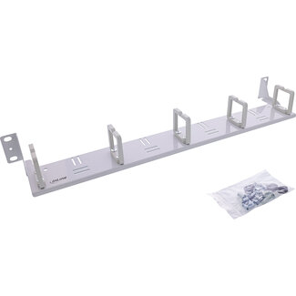 InLine InLine® 19" kabelmanagementpaneel, 1U, 5 kunststof beugels, horizontaal, grijs
