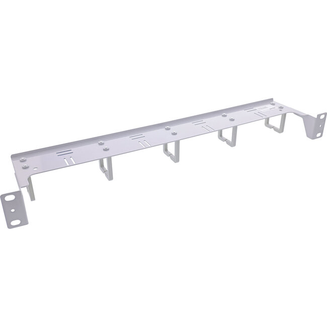 InLine® 19" kabelmanagementpaneel, 1U, 5 kunststof beugels, horizontaal, grijs
