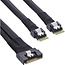 InLine® Slim SAS-kabel, SFF-8654 8i zu 2x SFF-8654 4i, 1m