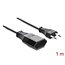 Delock Euro Plug Extension CEE7/16 male to female, 2 x 0.75 mm², 1 m, black