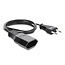 Delock Euro Plug Extension CEE7/16 male to female, 2 x 0.75 mm², 1 m, black