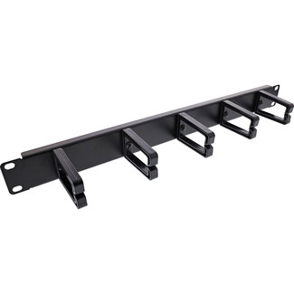 InLine InLine® 19" kabelmanagementpaneel, 5 kunststof beugels, RAL 9005, zwart