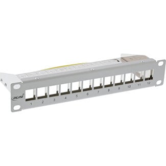 InLine InLine® 10" patchpaneel lege plaat 12x, voor Keystone modules, 1U, RAL7035 grijs
