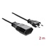 Delock Euro Plug Extension CEE7/16 male to female, 2 x 0.75 mm², 2 m, black