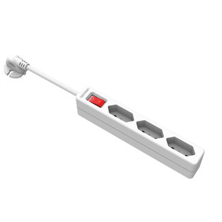 Value VALUE 3-fach Steckdosenleiste Euro-Stecker (2-polig), mit Schalter, weiß, 1,5 m