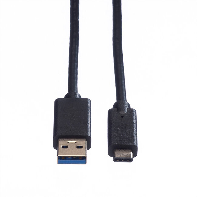 ROLINE USB 3.2 Gen 1 kabel, A-C, M/M, zwart, 3 m