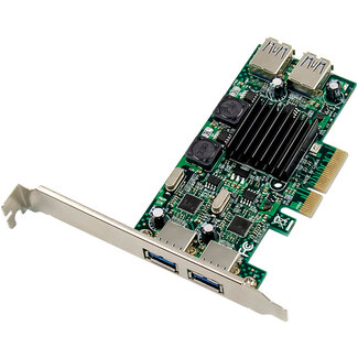 InLine InLine® USB 3.2 Gen.1 PCIe-interfacekaart, 4-poorts, intern/extern