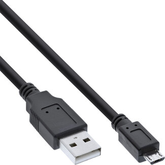 InLine InLine® Micro-USB 2.0 kabel, USB-A stekker naar Micro-B stekker, zwart, 1,8m