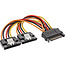 InLine® SATA power Y-kabel, SATA female naar 2x SATA ST met kabelschoen, 0,15m