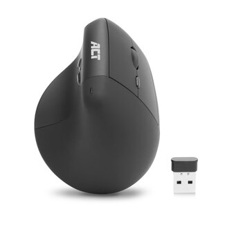 ACT ACT Ergonomische draadloze muis 1600 DPI met verticale grip, gemaakt van gerecyclede materialen