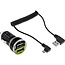 InLine® USB DUAL+auto-oplaadset,voedingsadapter 1m kabel,12/24VDC naar5V DC/2.1A