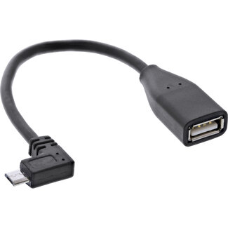 InLine InLine® Micro-USB OTG-adapterkabel, Micro-B male haaks op USB A female, 0,1m