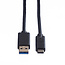 ROLINE GREEN USB 3.2 Gen 1 kabel, A-C, M/M, zwart, 2 m