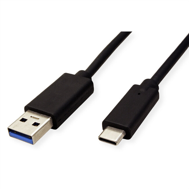 ROLINE GREEN USB 3.2 Gen 1 kabel, A-C, M/M, zwart, 3 m