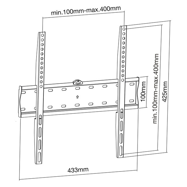 InLine® Basic muurbeugel, voor platte TV 81-140cm (32-55"), max. 40kg