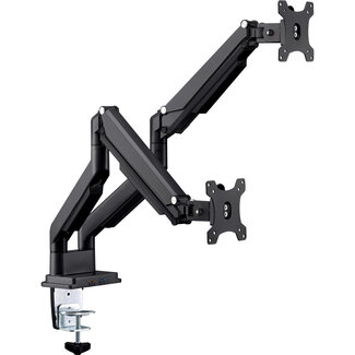 InLine InLine® bureausteun met lifter & USB/audio, 2 monitoren tot 81cm (32"), zwart