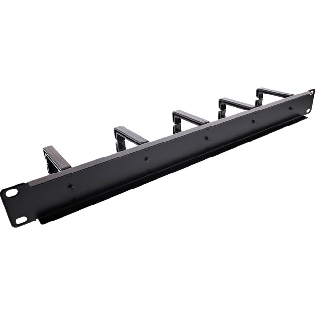 InLine® 19" kabelmanagementpaneel, 5 kunststof beugels, RAL 9005, zwart