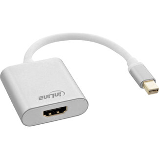 InLine InLine® Mini DisplayPort HDMI converter kabel, aluminium, wit, 4K/60Hz