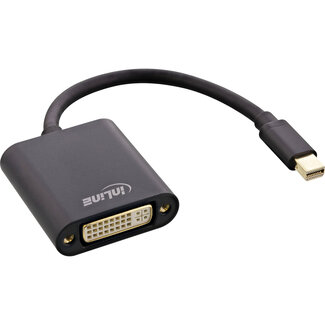 InLine InLine® Mini DisplayPort naar DVI adapter Aluminium, zwart, 0,15 m