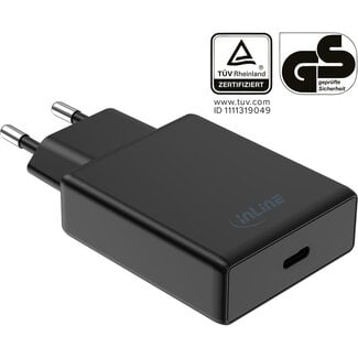 InLine InLine® USB-voeding, oplader, enkele USB-C, PD, AVS, 65W, zwart