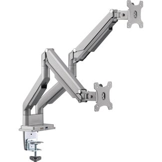 InLine InLine® bureausteun met lifter & USB/audio, 2 monitoren tot 81cm (32"), zilver