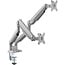 InLine® bureausteun met lifter & USB/audio, 2 monitoren tot 81cm (32"), zilver
