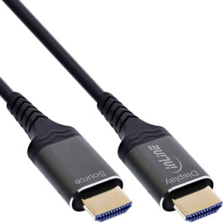 InLine InLine® HDMI AOC-kabel, Ultra High Speed HDMI-kabel, 8K, aluminium, 10 m