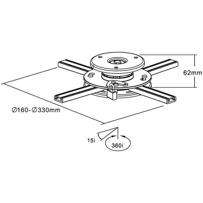 InLine® Plafondbeugel voor projectoren, max. 20kg