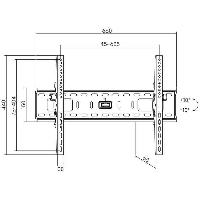 InLine® Wandbeugel, voor TFT/LCD/LED/Plasma, 81-178cm (32-70"), max. 75kg