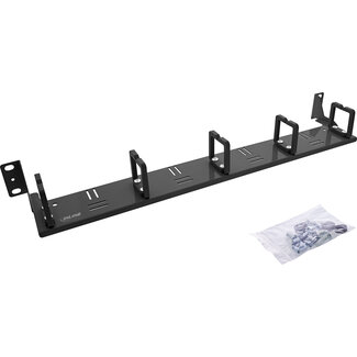 InLine InLine® 19" kabelmanagementpaneel, 1U, 5 kunststof beugels, horizontaal, zwart