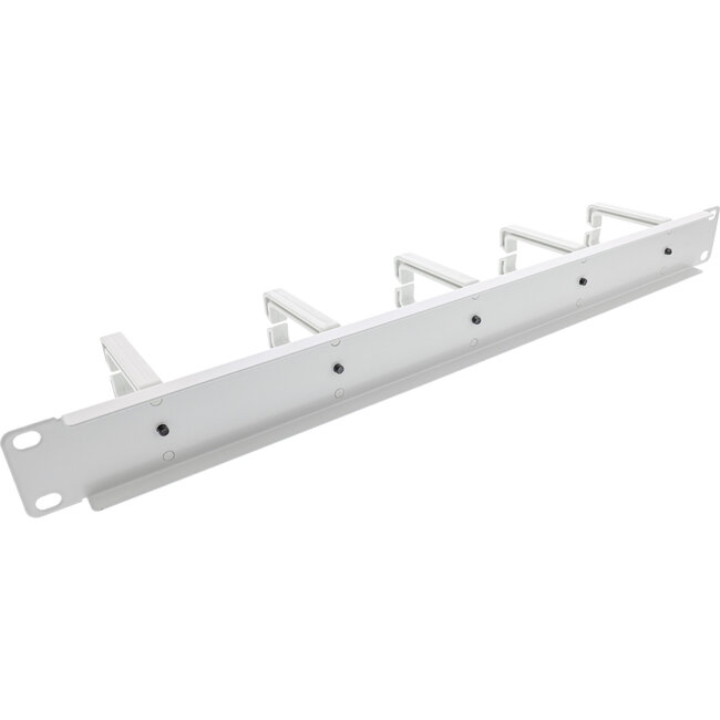InLine® 19" kabelmanagementpaneel, 5 kunststof beugels, RAL 7035, grijs