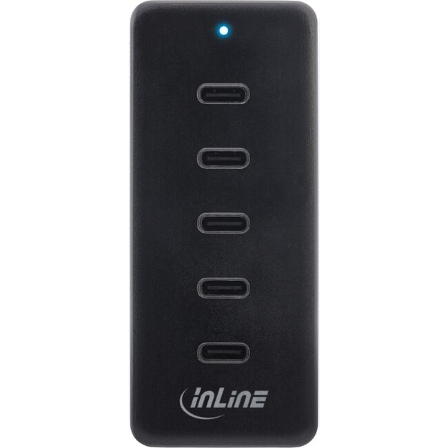 InLine® 5-poorts USB-C PowerHub, uitbreiding lader, 100W, zwart