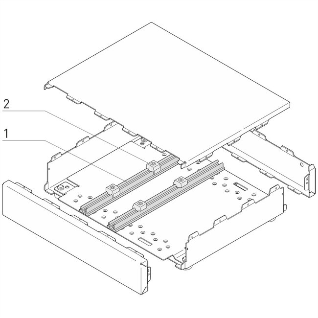 SCHROFF Interscale flexibel railsysteem voor printplaatmontage, 221D, 217,45L