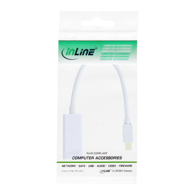 InLine® Mini DisplayPort HDMI adapterkabel met audio, 4K/30Hz