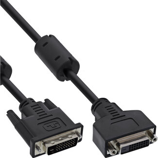 InLine InLine® DVI-D kabel, Dual Link 24+1 male naar 24+1 female, 2 ferrieten, 2m