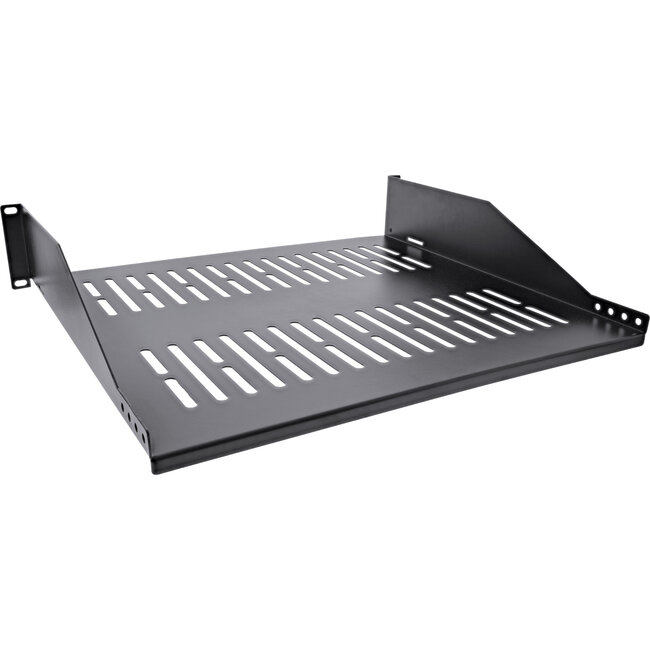 InLine® 19" schap, 400 mm, 20 kg, 2U, RAL 9005 zwart