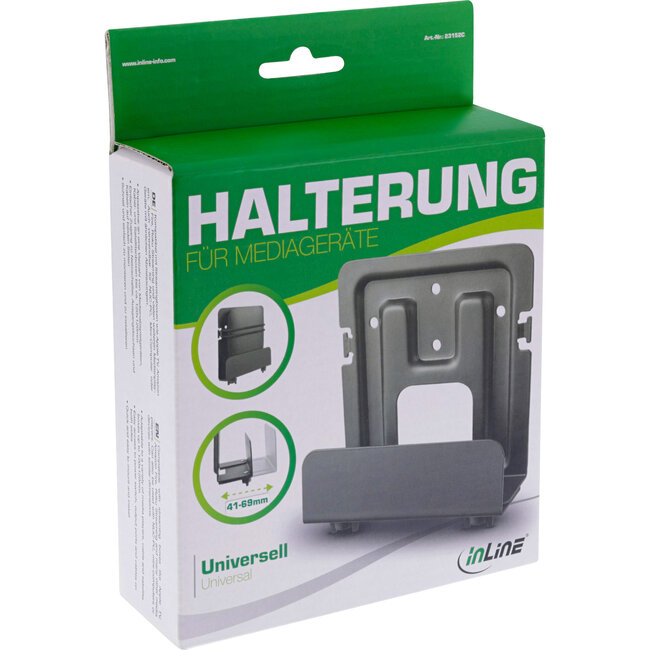 InLine® Universele bevestiging voor media-apparaten / streamingboxen, 41-69mm