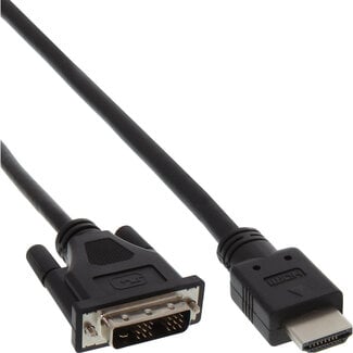 InLine InLine® HDMI-DVI-adapterkabel, HDMI male naar DVI 18+1 male, 2 m