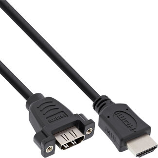 InLine InLine® HDMI 4K60Hz-adapterkabel voor installatie, HDMI A male / female, 0,6 m