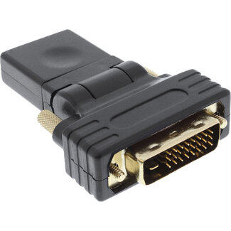 InLine InLine® HDMI-DVI adapter, HDMI female naar DVI male, flexibele hoek, 4K2K