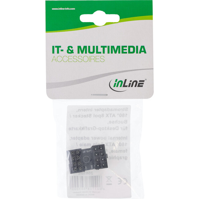 InLine® Interne voedingsadapter, 180° ATX 8-pin male / female