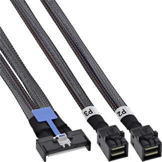 InLine InLine® MCIO-kabel, MCIO x8 naar 2x MiniSAS-HD SFF-8643, 0,5 m