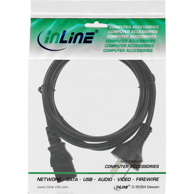InLine® Voedingskabel, Type I China naar IEC male C13, 3m